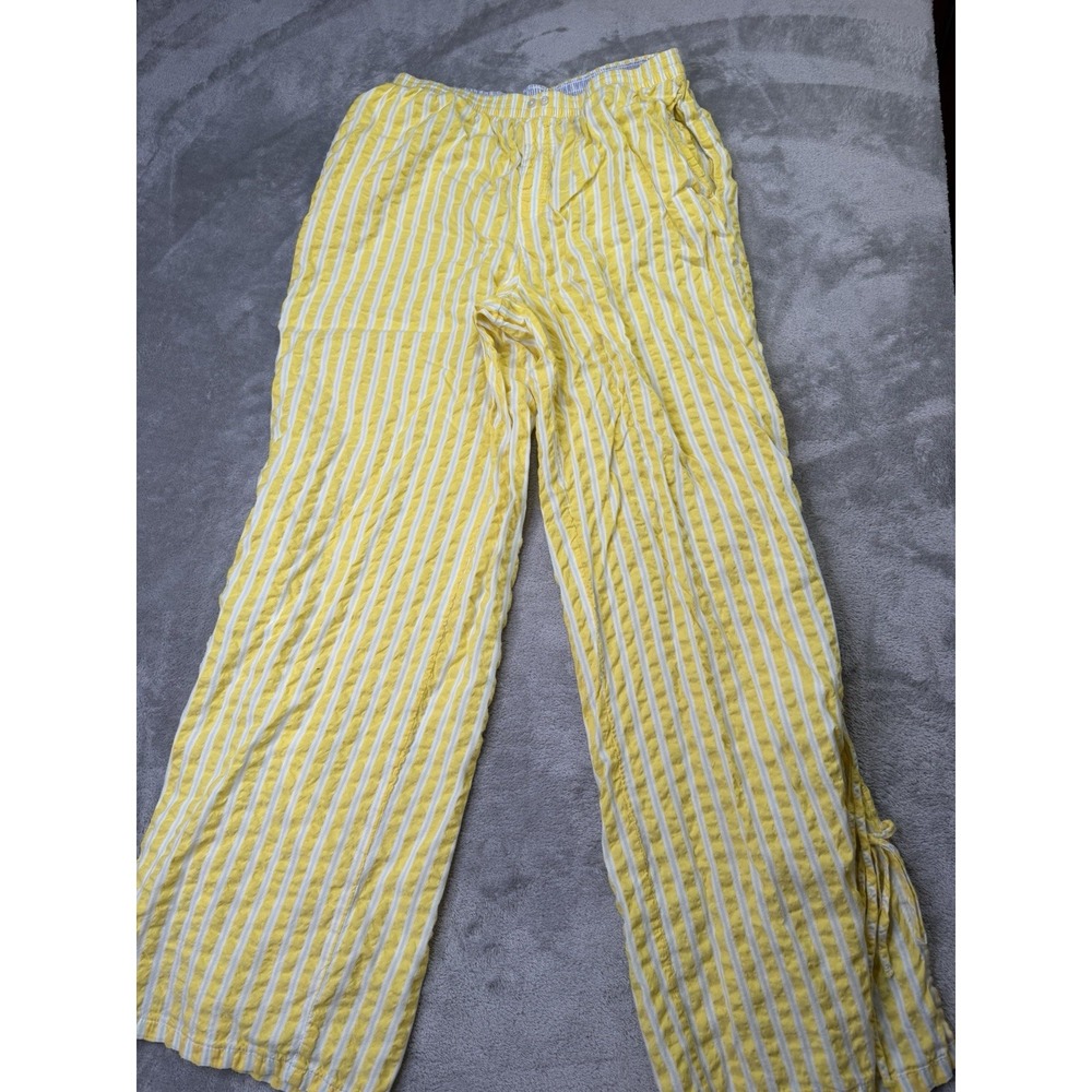 Aerie Women's Seersucker Striped Pants Yellow/White Size Small